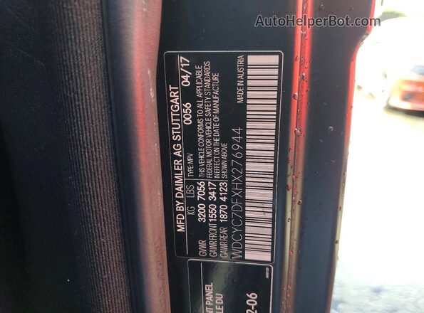 WDCYC7DFXHX276944 2017 MERCEDES-BENZ G-CLASS Black Vista interior de 360 grados