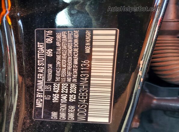 WDDSJ4EB3HN431136 2017 MERCEDES-BENZ CLA-CLASS Black Widok komory silnika