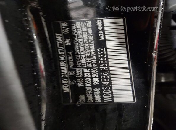 WDDSJ4EB6JN656222 2018 MERCEDES-BENZ CLA-CLASS Black VIN sticker view