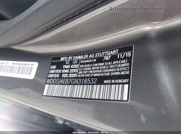 WDDSJ4EB7GN318532 2016 MERCEDES-BENZ CLA-CLASS Gray ძრავის განყოფილების ხედი