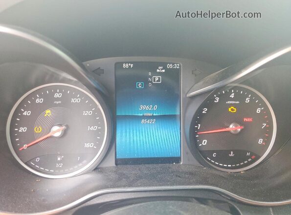 WDDWK8DB9KF851038 2019 MERCEDES-BENZ C Gray Вид щитка приладів