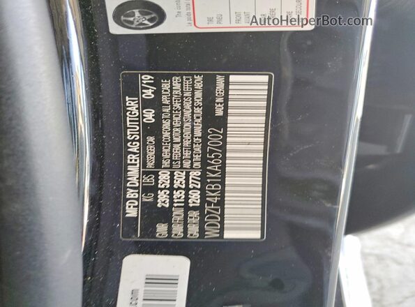 WDDZF4KB1KA657002 2019 MERCEDES-BENZ E Black Շարժիչի բաժամունքի տեսք