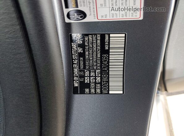 WDDZF8KB1LA704358 2020 MERCEDES-BENZ E-CLASS Gray ძრავის განყოფილების ხედი