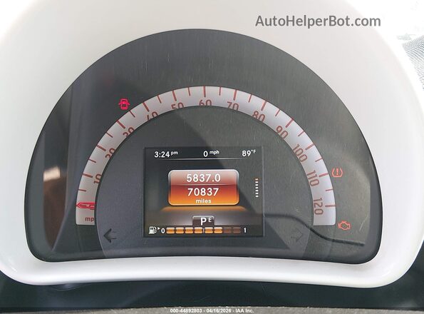 WMEFJ5DA6GK071985 2016 SMART FORTWO Белый Вид задних сидений