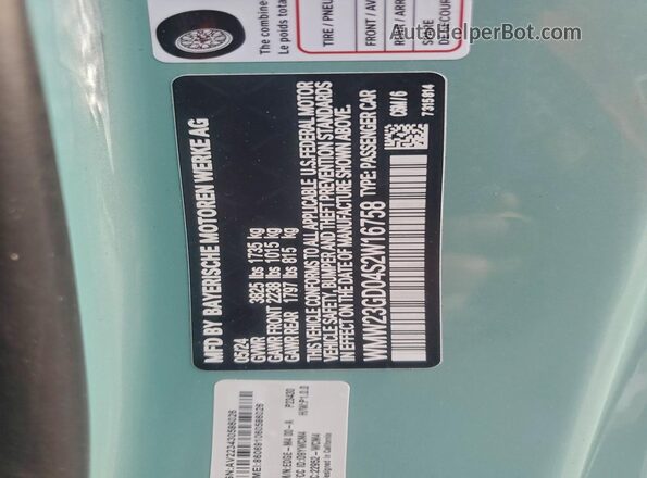 WMW23GD04S2W16758 2025 MINI COOPER Turquoise Vista del compartimento del motor