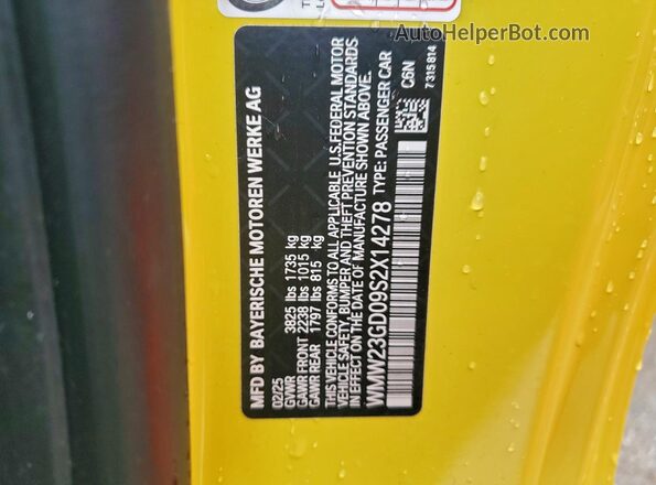 WMW23GD09S2X14278 2025 MINI COOPER Yellow Engine compartment view
