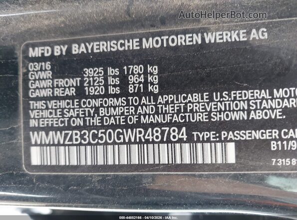 WMWZB3C50GWR48784 2016 MINI COUNTRYMAN Black Widok komory silnika