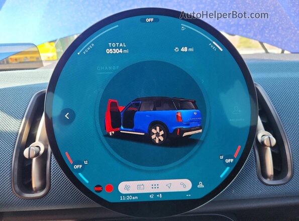 WMZ23GA01T7U85672 2026 MINI COUNTRYMAN Blue Instrument cluster view