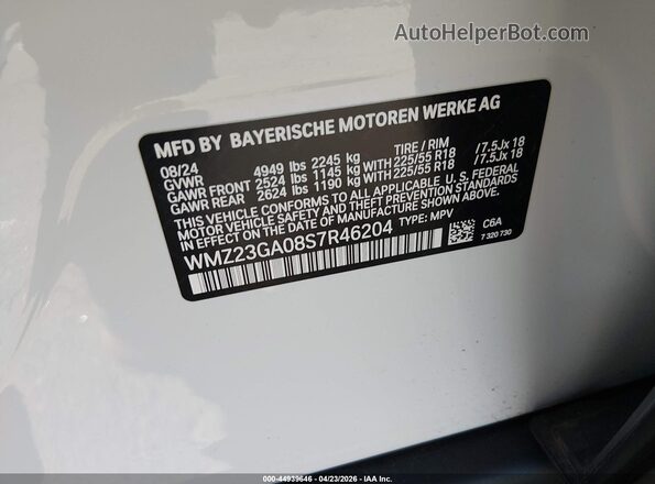 WMZ23GA08S7R46204 2025 MINI COUNTRYMAN White ძრავის განყოფილების ხედი