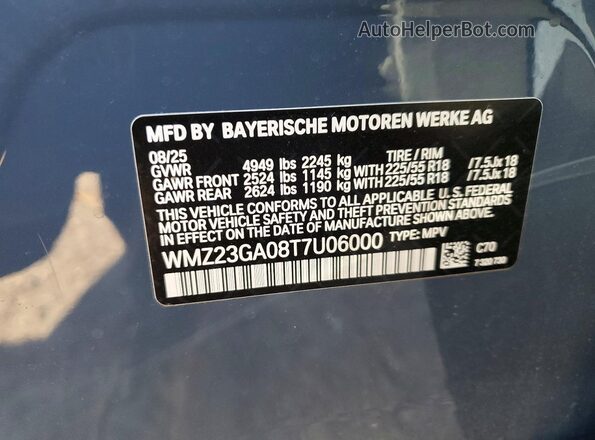 WMZ23GA08T7U06000 2026 MINI COUNTRYMAN Blue Vista del compartimento del motor