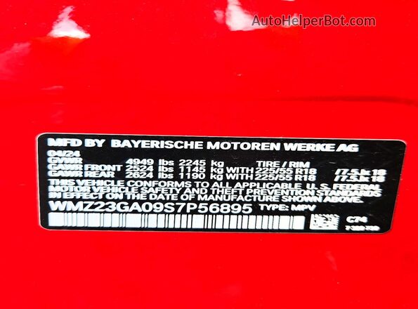 WMZ23GA09S7P56895 2025 MINI COUNTRYMAN Red Вид підкапотного простору