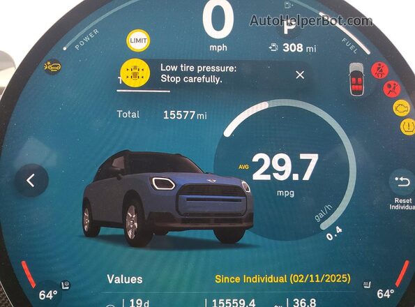 WMZ23GA09S7S03499 2025 MINI COUNTRYMAN Синий Вид щитка приборов