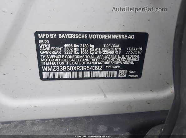 WMZ33BS0XR3R54392 2024 MINI COUNTRYMAN White ძრავის განყოფილების ხედი