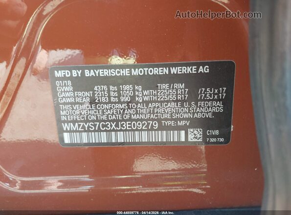 WMZYS7C3XJ3E09279 2018 MINI COUNTRYMAN Brown Widok komory silnika