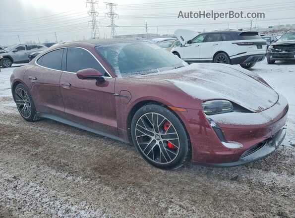 WP0AB2Y15NSA45487 2022 PORSCHE TAYCAN Burgundy Передня права чверть