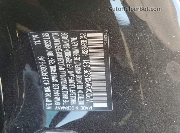 WP0CA2A9XLS251281 2020 PORSCHE 911 Black Շարժիչի բաժամունքի տեսք