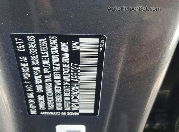 WP1AC2A2XHLA93027 2017 PORSCHE CAYENNE Silver Widok komory silnika