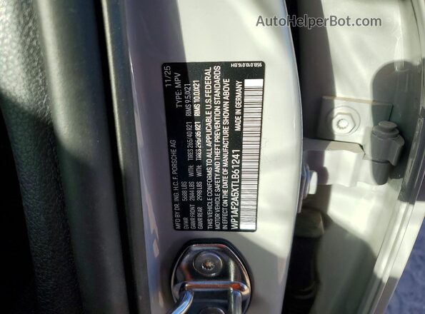 WP1AF2A5XTLB61241 2026 PORSCHE MACAN Gray Вид наклейки з VIN-кодом