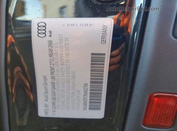 WUABWCF57KA902706 2019 AUDI RS5 Black Widok komory silnika