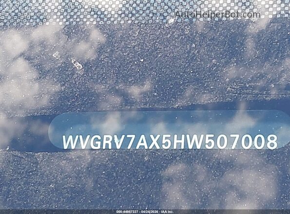 WVGRV7AX5HW507008 2017 VOLKSWAGEN TIGUAN Black Շարժիչի բաժամունքի տեսք