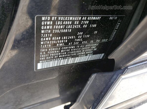 WVGTV7AX3HW511662 2017 VOLKSWAGEN TIGUAN Черный Вид подкапотного пространства