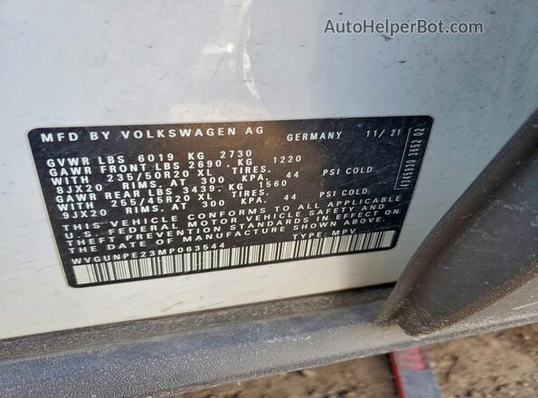 WVGUNPE23MP063544 2021 VOLKSWAGEN ID.4 White Вид підкапотного простору