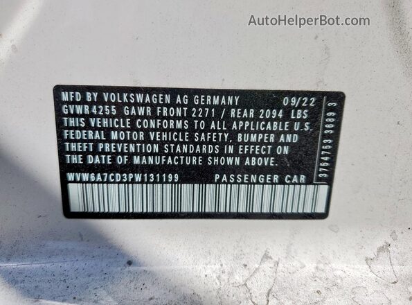 WVW6A7CD3PW131199 2023 VOLKSWAGEN GTI White Widok komory silnika