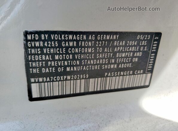 WVW9A7CDXPW202959 2023 VOLKSWAGEN GTI White Շարժիչի բաժամունքի տեսք