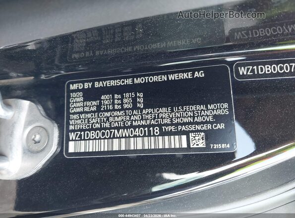 WZ1DB0C07MW040118 2021 TOYOTA GR SUPRA Black Widok komory silnika