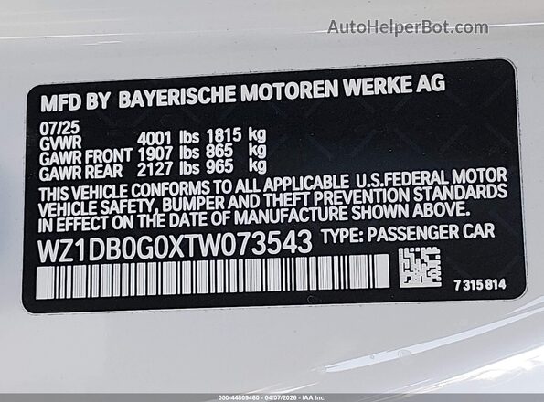 WZ1DB0G0XTW073543 2026 TOYOTA GR SUPRA White 