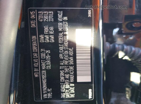 YV140MAMXG1195338 2016 VOLVO S80 Черный 