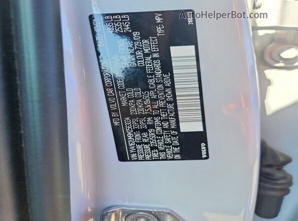 YV4162UM9M2563034 2021 VOLVO XC40 Gray VIN კოდის სტიკერის ხედი