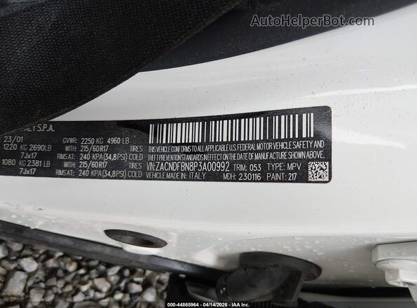 ZACNDFBN8P3A00992 2023 DODGE OTHER Белый Вид подкапотного пространства