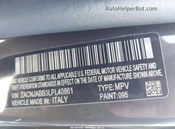 ZACNJABB3LPL40861 2020 JEEP RENEGADE Gray 
