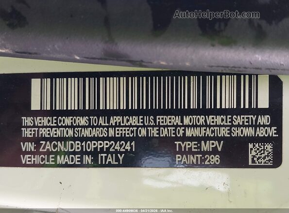 ZACNJDB10PPP24241 2023 JEEP RENEGADE White ძრავის განყოფილების ხედი