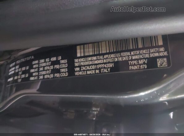 ZACNJDB11PPP43591 2023 JEEP RENEGADE Gray 