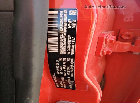 ZACNJDB18PPP16677 2023 JEEP RENEGADE Red Vista de la etiqueta del VIN