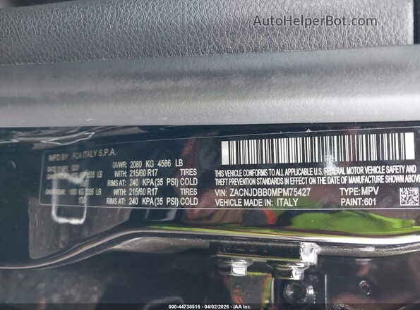 ZACNJDBB0MPM75427 2021 JEEP RENEGADE Black 