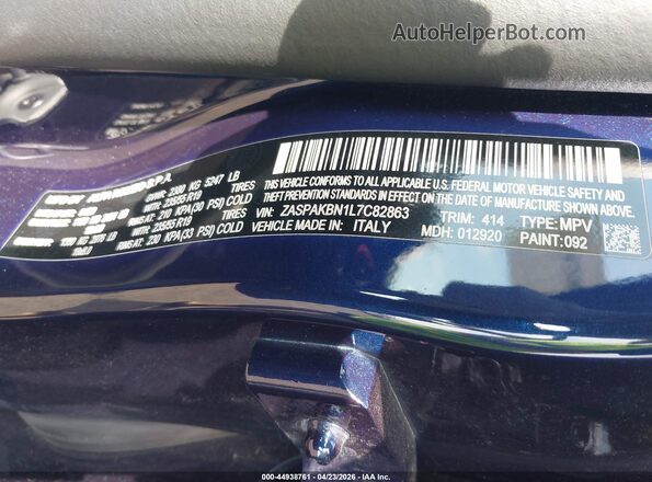 ZASPAKBN1L7C82863 2020 ALFA ROMEO STELVIO Синий Вид подкапотного пространства