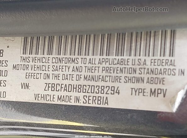 ZFBCFADH8GZ038294 2016 FIAT 500L Серый Вид подкапотного пространства