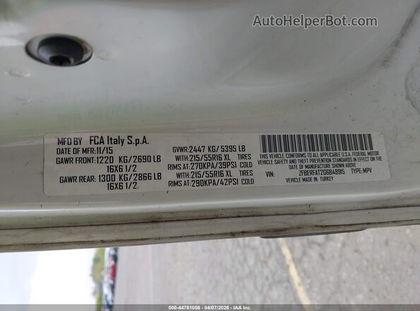 ZFBERFAT2G6B48915 2016 RAM PROMASTER CITY White Vista del compartimento del motor