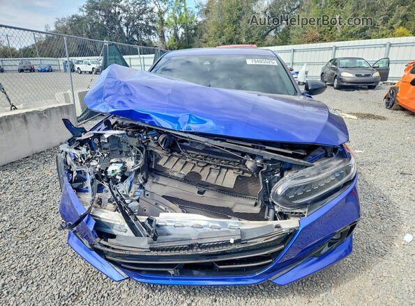1HGCV1F46MA117906 2021 HONDA ACCORD Blue Vista trasera