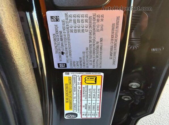 1GYS4RKL0MR402945 2021 CADILLAC ESCALADE Черный Вид задней части салона