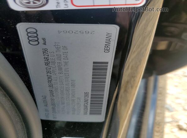 WAUG8AFC4JN012605 2018 AUDI A6 Черный Вид наклейки с VIN-кодом