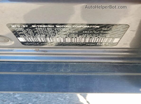 JA4AZ3A30JJ005550 2018 MITSUBISHI OUTLANDER Gray 
