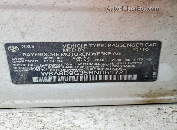 WBA8D9G35HNU61721 2017 BMW 7 SERIES White 
