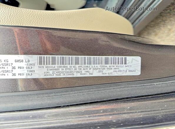 2C4RDGCGXHR573924 2017 DODGE GRAND Charcoal 