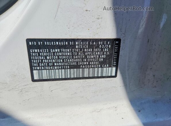 3VWEB7BU4LM041139 2020 VOLKSWAGEN JETTA White 