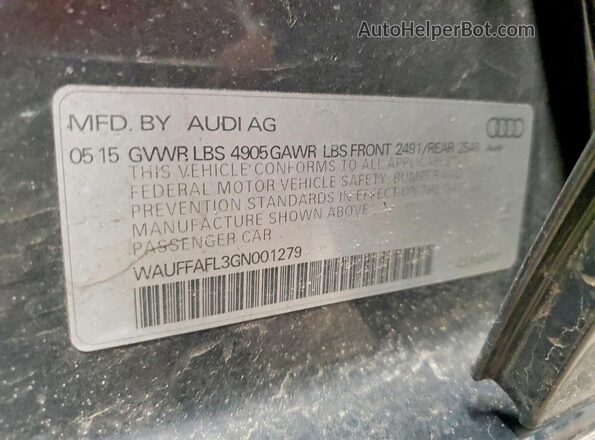 WAUFFAFL3GN001279 2016 AUDI A4 Black VIN կոդի պիտակի տեսք