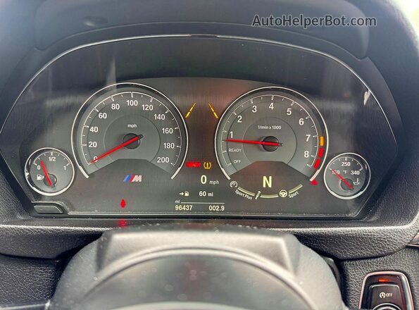 WBS3U9C57GP969947 2016 BMW M4 White Instrument cluster view